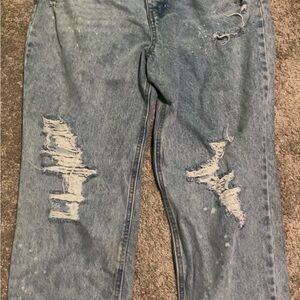 Distressed Blue Jeans